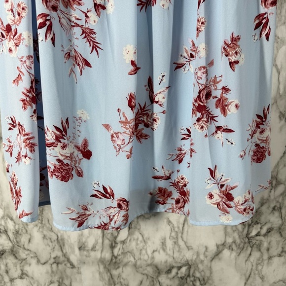 Express Floral Twist Front Flutter Sleeve Dress Size Small V Neck - Picture 4 of 6